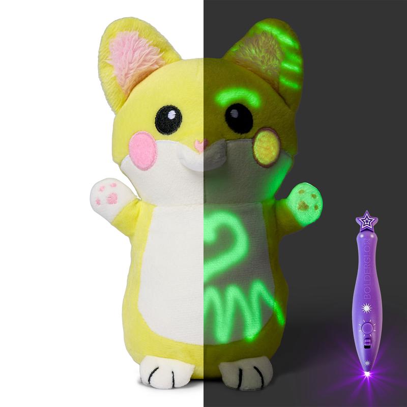 GlowBabies Glow-in-the-Dark Plush Toys with Magic Light Pen