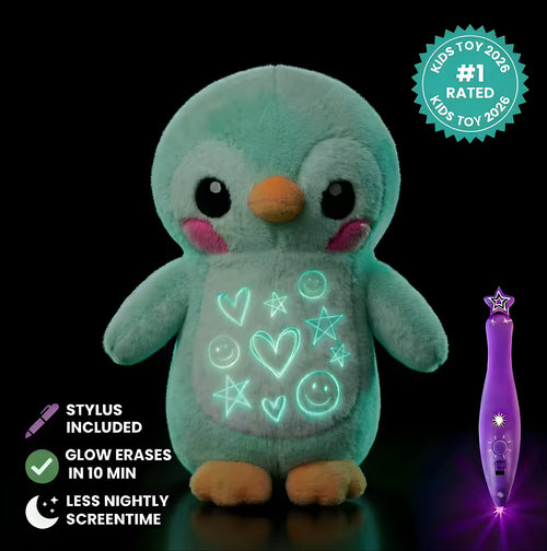 GlowBabies Glow-in-the-Dark Plush Toys with Magic Light Pen